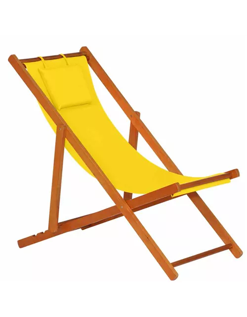 Siena Garden Faro Beach-Liegestuhl gelb Holz/Textilene 