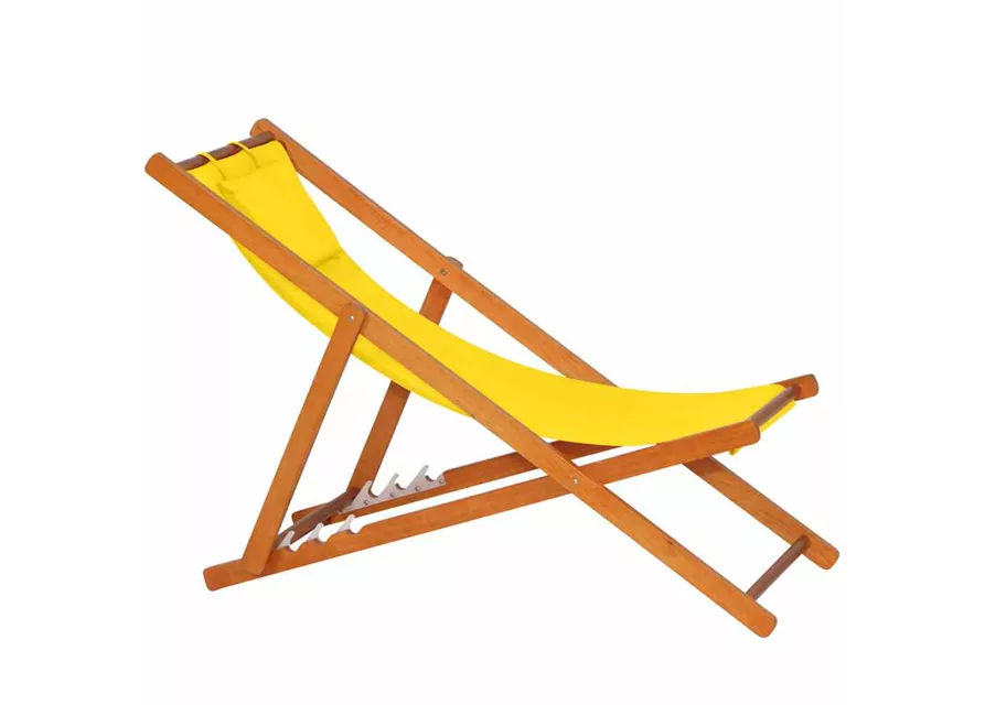 Siena Garden Faro Beach-Liegestuhl gelb Holz/Textilene 