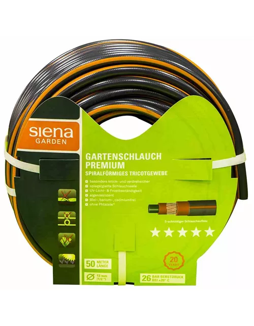Siena Garden Gartenschlauch Premium, 12,5mm (1/2 Zoll) , 50m-Rolle