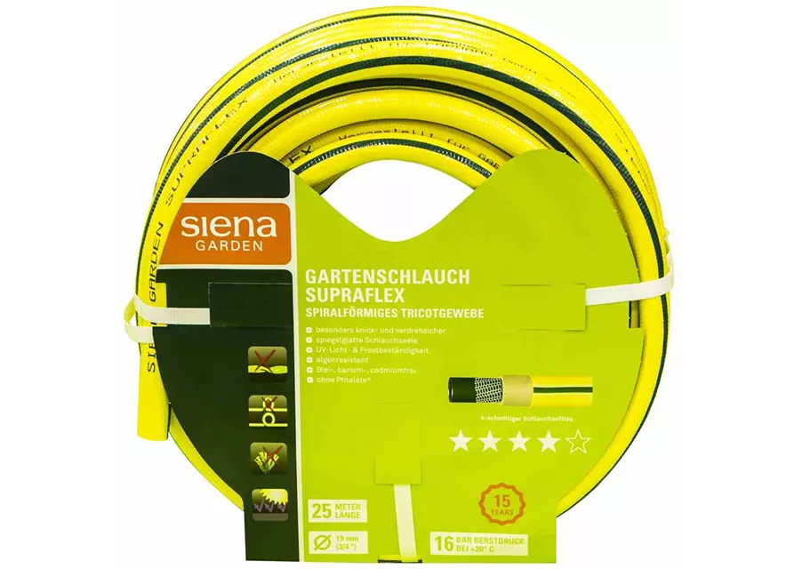 Siena Garden Gartenschlauch Supraflex, 19mm (3/4 Zoll) , 25m-Rolle