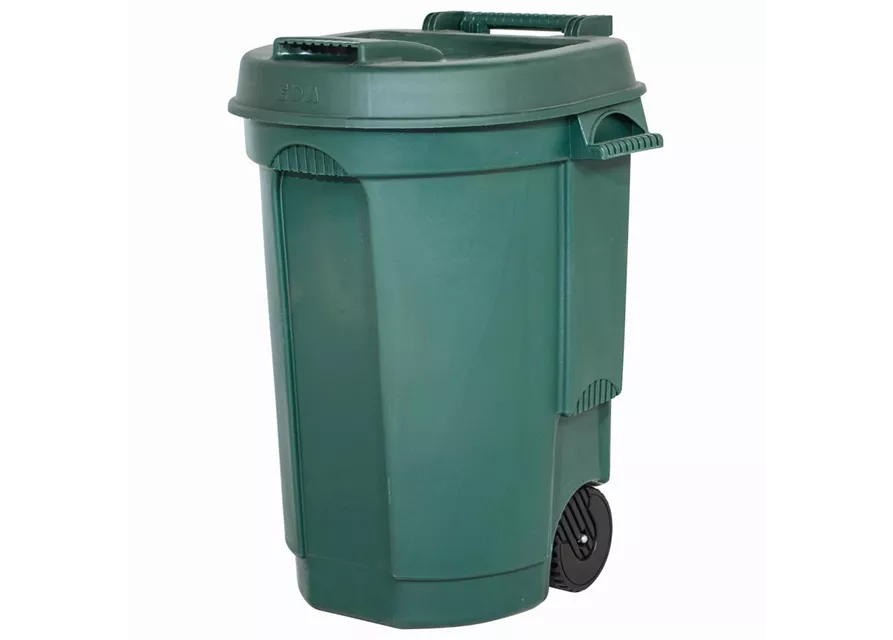 Fahrbarer Abfallbehälter 110L 55x58x81cm, grün
