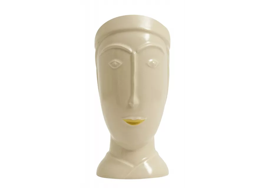 FACIA Deko Kopf auf Porzellan von Nordal mit goldener Lippe 29,5 cm