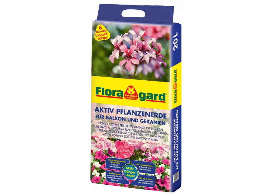 Floragard Aktiv Pflanzenerde für Balkon und Geranien