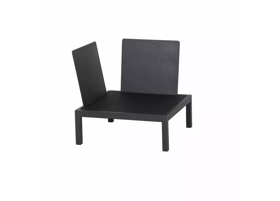 Siena Garden Lounge inkl. Kissen Modul Eckteil 74x74x75 cm, schwarz, Grau 