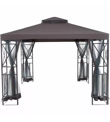 Siena Garden Durban Pavillon mit Bezug in Grau 300x300x270 cm anthrazit