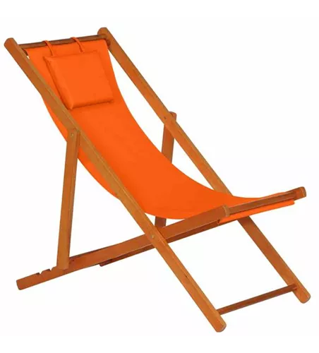 Siena Garden Faro Beach-Liegestuhl orange Holz/Textilene