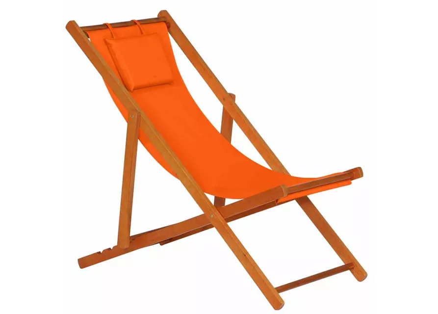 Siena Garden Faro Beach-Liegestuhl orange Holz/Textilene