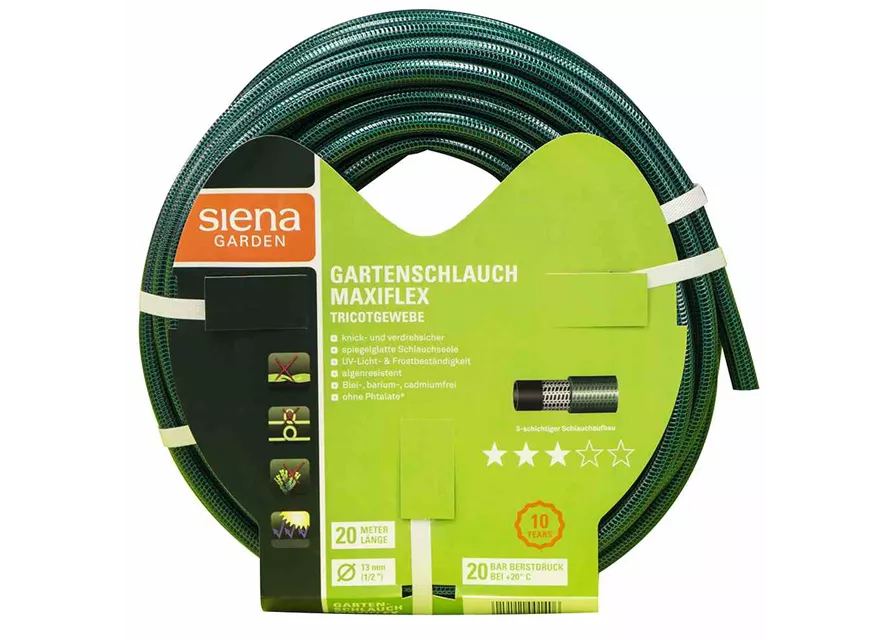 Siena Garden Gartenschlauch Maxiflex, 20 m, 13 mm (1/2") grün