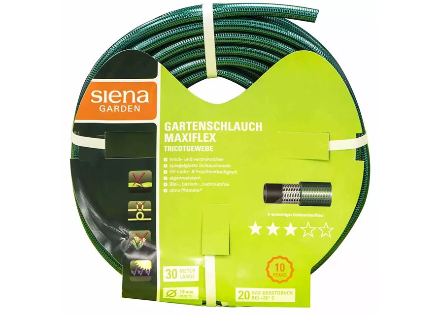 Siena Garden Gartenschlauch Maxiflex, 30 m, 13 mm (1/2") grün