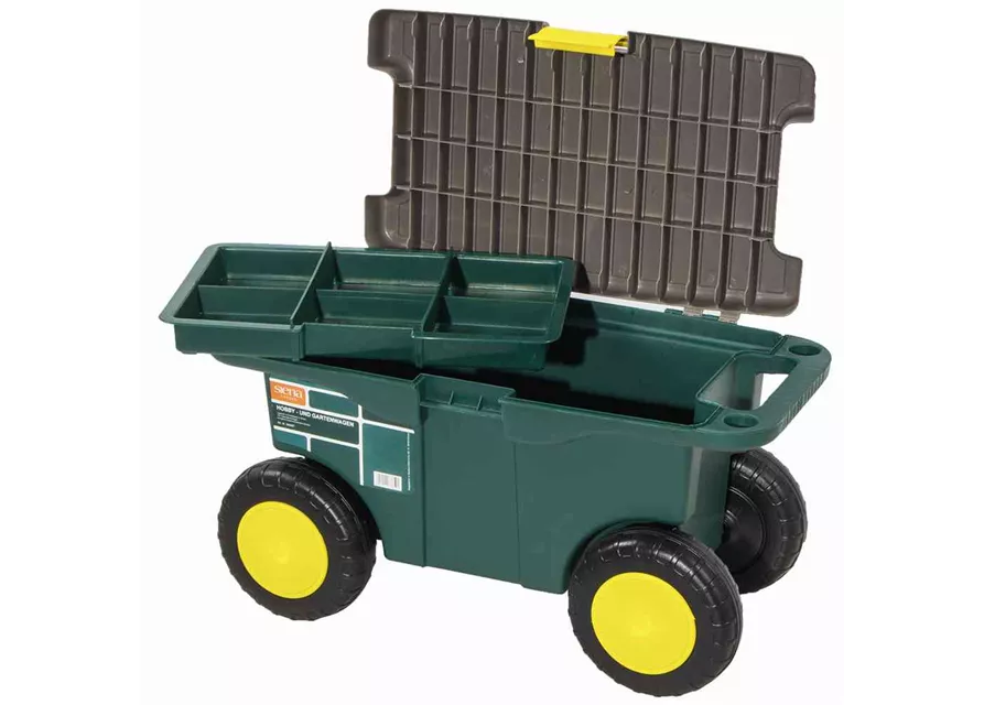 Siena Garden Gartenkarre Hobby- und Gartenwagen 55x30x27 cm grün und grau Kunststoff