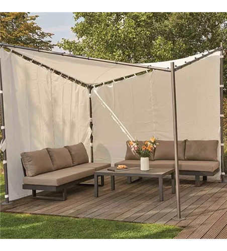 Siena Garden Seitenteile zu Pavillon Berlino 2er Set 3x3 m, weiß