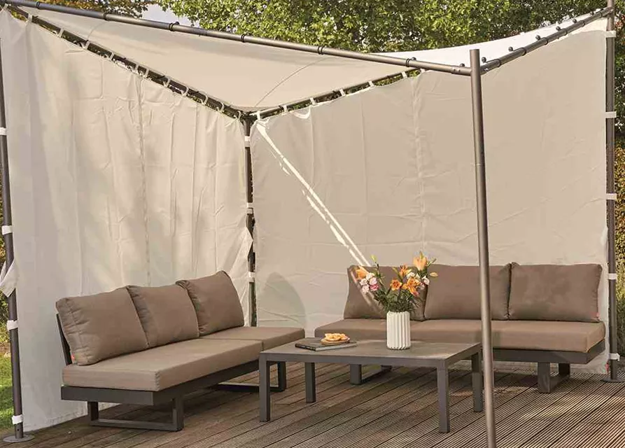 Siena Garden Seitenteile zu Pavillon Berlino 2er Set 3x3 m, weiß