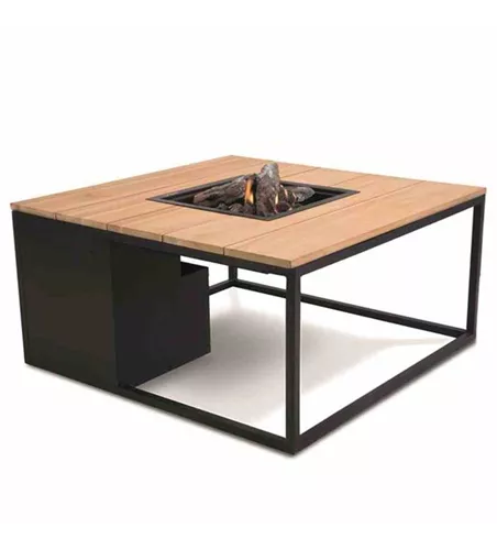 Cosi Cosiloft 100x100x48cm schwarz/teak Aluminium