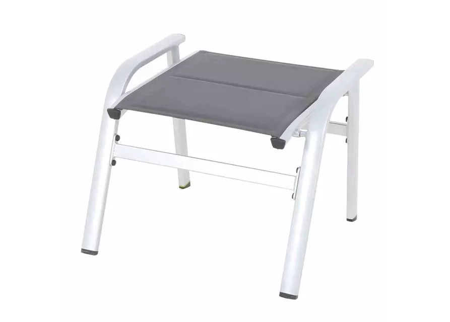 MWH Secoro Hocker padded Textilbezug silber grau 