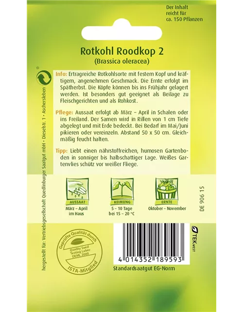 Rotkohlsamen 'Roodkop'