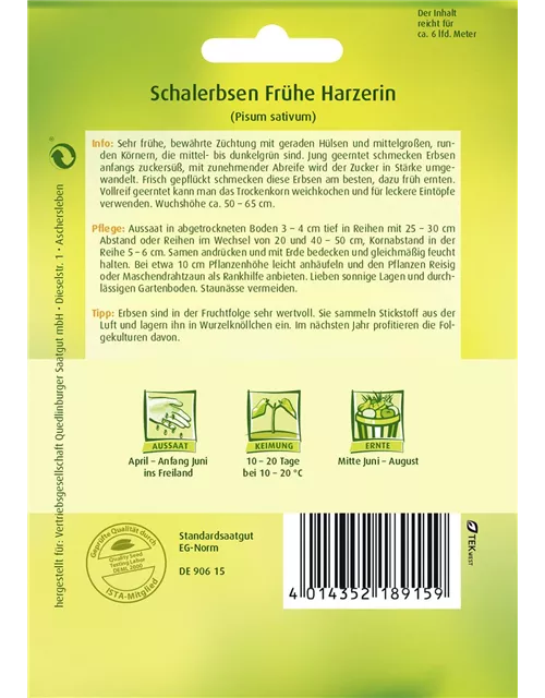 Schalerbsensamen 'Frühe Harzerin'