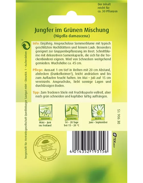 Jungfer im Grünen-Samen