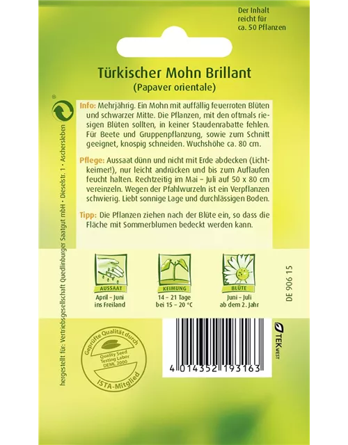 Orientalischer Mohn-Samen 'Brillant'