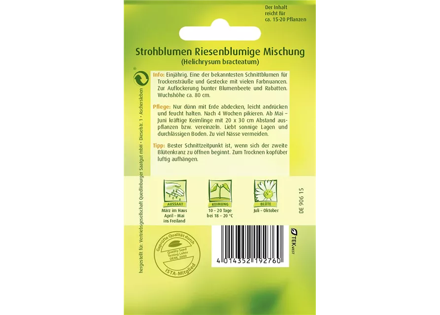 Strohblumensamen 'Riesenblumige Mischung'