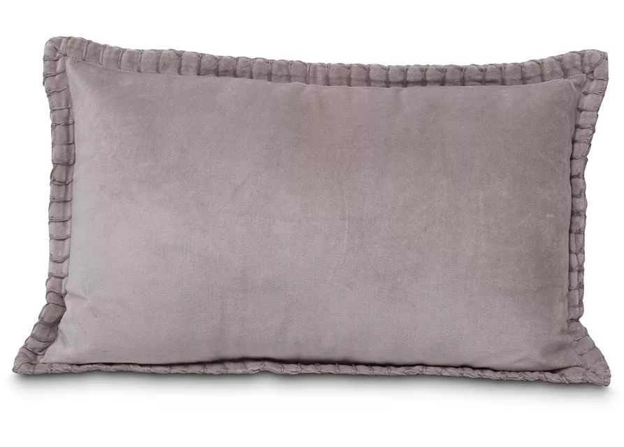 fleur ami MADELEINE - Cotton Velvet Enzyme Wash Blanket Stitch Border Cushion