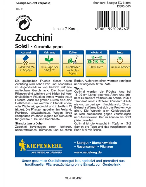 Zucchini 'Soleil F1'