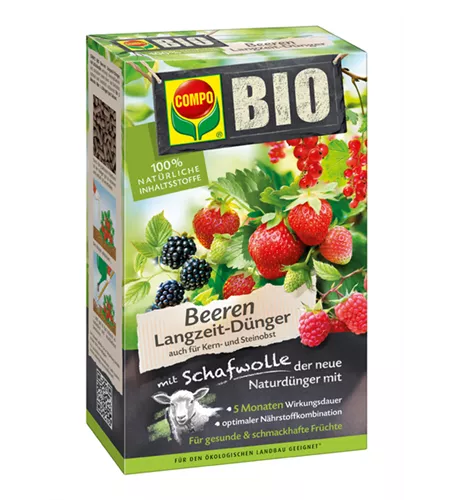 Compo BIO Beeren Langzeit-Dünger mit Schafwolle 