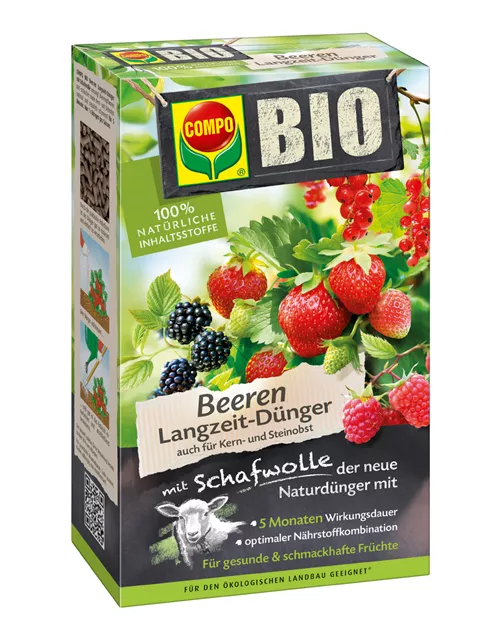 Compo BIO Beeren Langzeit-Dünger mit Schafwolle 