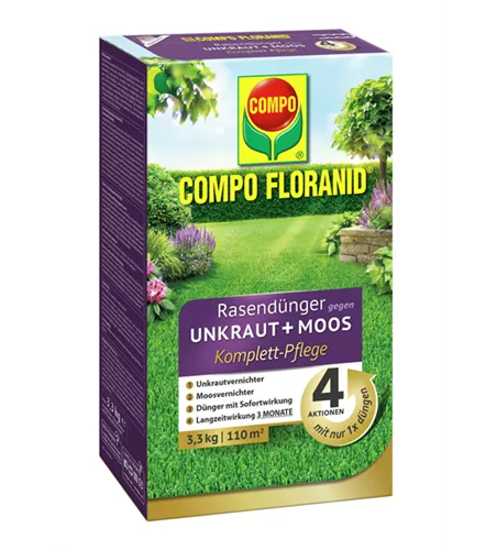 Compo FLORANID Rasendünger gegen Unkraut+Moos Komplettpflege 