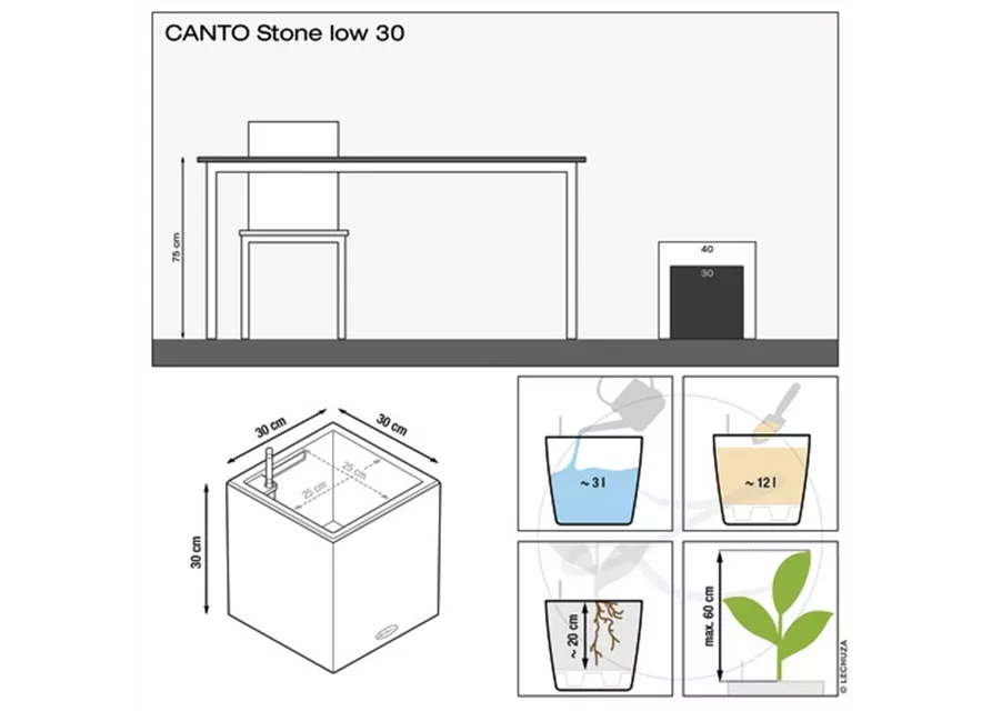 LECHUZA CANTO Stone 30 low