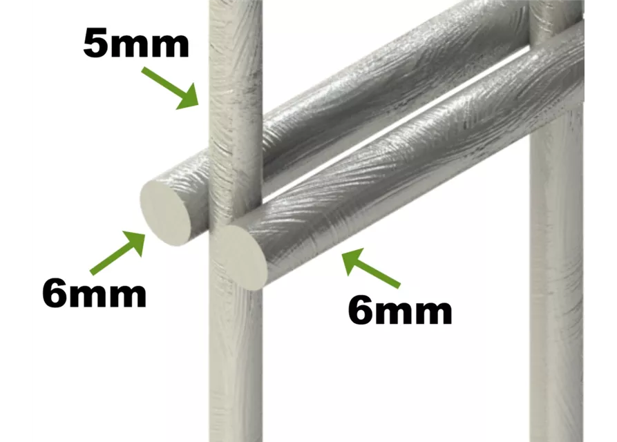 Doppelstabmattenzaun 103 x 251 cm, feuerverzinkt / silbergrau, 6/5/6, Standard